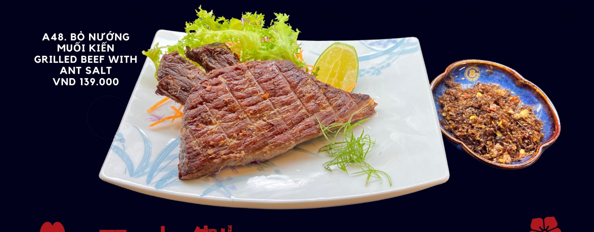 A14. Bò nướng muối kiến Grilled beef with ant salt